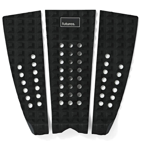 Futures Traction Pad Brewster schwarzes Surfboard-Grip mit weißen Noppen, dreiteiliges Design