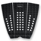 Futures Traction Pad Brewster schwarzes Surfboard Grip Pad mit weißen Noppen, dreiteilig von oben