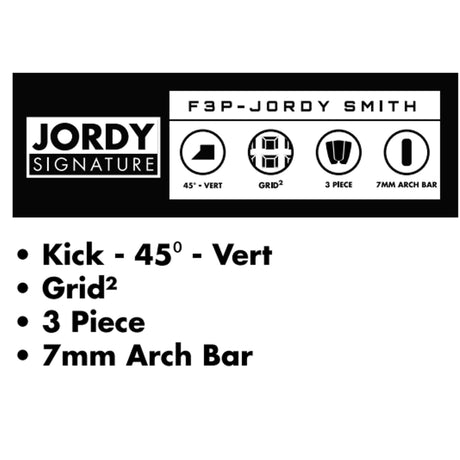 Futures Traction Pad Jordy Signature schwarz mit Grid2, 45° Vert, 3 Piece und 7mm Arch Bar