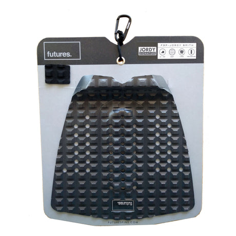 Futures Traction Pad Jordy, schwarze Strukturoberfläche mit Noppen-Muster, Draufsicht auf Verpackung
