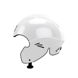 Simba Sentinel Wassersport Helm in Weiß mit glänzender Oberfläche, Seitenansicht, aerodynamisches Design mit Belüftungsöffnungen