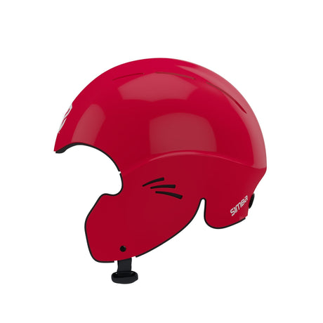 Simba Sentinel Wassersport Helm in Rot mit glänzender Oberfläche, Seitenansicht, Schutzhelm für Wassersport