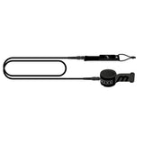MDNS Surfboard Leash schwarz mit Manschette und Befestigungssystem, Draufsicht