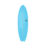 Torq Mod Fish Softboard in Hellblau, Frontalansicht, mit Torq-Logo und Mittelstreifen