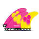 Futures AM3 Honeycomb Thruster Finnen in Pink und Gelb mit Honeycomb-Muster, Seitenansicht