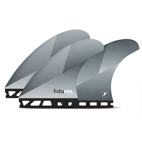 Futures Wade Tokoro Honeycomb Thruster Finnen grau mit schwarzer Basis, Seitenansicht