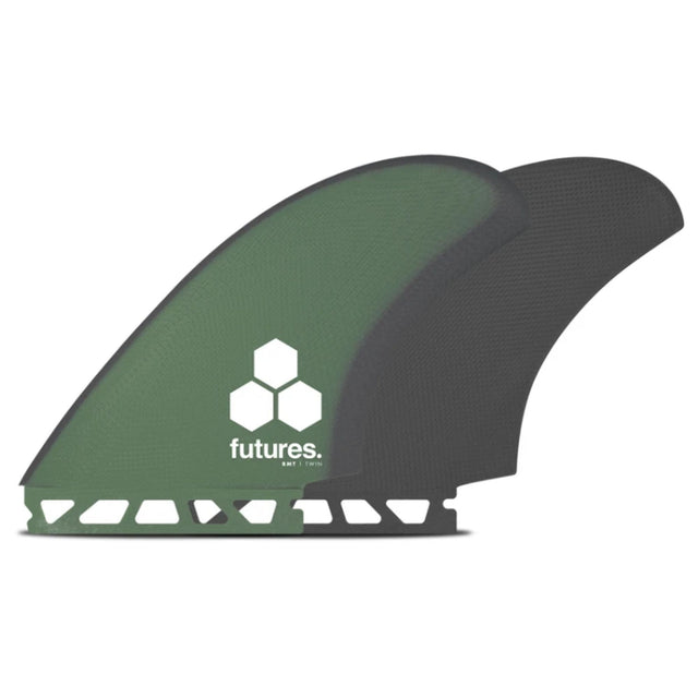 Futures Britt Merrick BMT Fiberglass Twin Finnen grün-schwarz Seitenansicht
