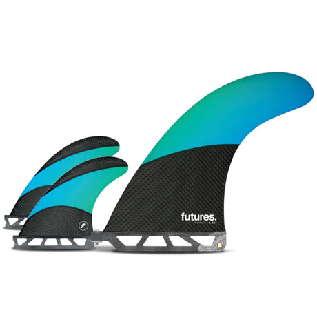 Futures Techflex Longboard 2+1 Finnen Set, Schwarz-Türkis, Seitenansicht