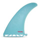 Futures Single Fin Gerry Lopez 9.7 Fiberglas, türkis, Seitenansicht auf weißem Hintergrund