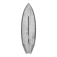 Torq ACT Prepreg Go-Kart Surfboard, grau mit schwarzem Rail, Prepreg-Material, Draufsicht auf weißem Hintergrund
