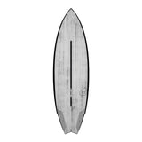 Torq ACT Prepreg Go-Kart Surfboard, grau mit schwarzem Rail, Prepreg-Material, Draufsicht auf weißem Hintergrund