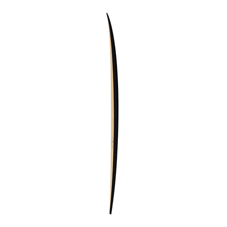 Torq ACT Prepreg BigBoy23 Surfboard mit schwarzem und beigem Design, Seitenansicht