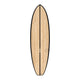 Torq ACT Prepreg BigBoy23 Surfboard mit heller Holzoberfläche und schwarzer Kante, Draufsicht