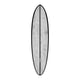 Torq ACT Prepreg Chopper Surfboard, grau-weiß mit schwarzem Rail, Draufsicht auf das komplette Board