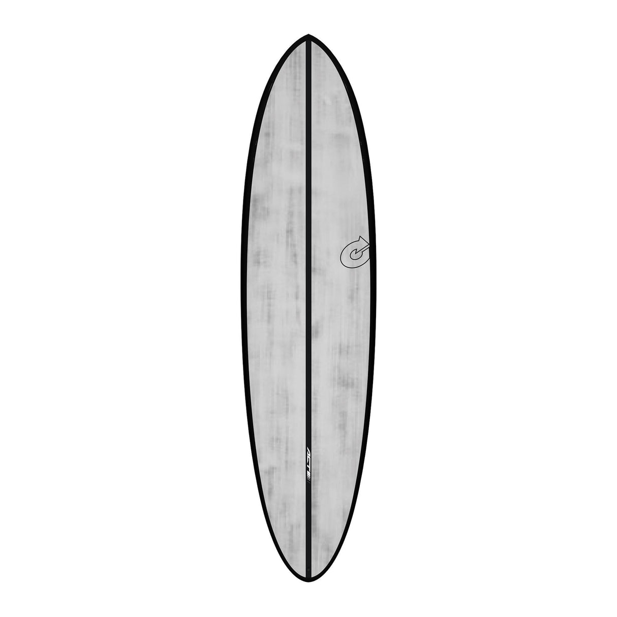 Torq ACT Prepreg Chopper Surfboard grau schwarz Draufsicht mit Prepreg-Material und Chopper-Konstruktion