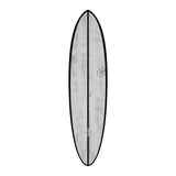 Torq ACT Prepreg Chopper Surfboard grau schwarz Draufsicht mit Prepreg-Material und Chopper-Konstruktion