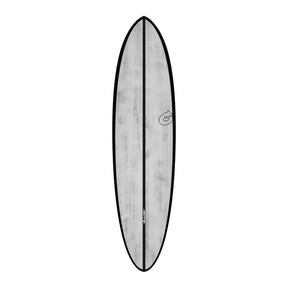 Torq ACT Prepreg Chopper Surfboard grau schwarz Draufsicht mit Prepreg-Material und Chopper-Konstruktion