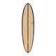 Torq ACT Prepreg Chopper Surfboard mit Holzdekor, schwarzer Rail, Draufsicht