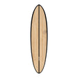 Torq ACT Prepreg Chopper Surfboard mit Holzdekor, schwarzer Rail, Draufsicht