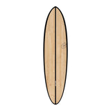 Torq ACT Prepreg Chopper Surfboard mit Holzdekor und schwarzem Rails, Draufsicht