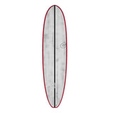 Torq ACT Prepreg V+ Surfboard mit roter Kante und grauer Oberseite, Draufsicht