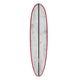 Torq ACT Prepreg V+ Surfboard mit roter Kante und grauem Deck, Draufsicht