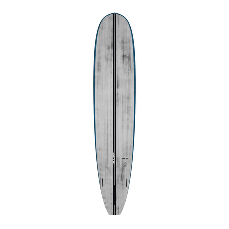 Torq ACT Prepreg The Don Noserider Surfboard, grau mit blauer Kante, Draufsicht