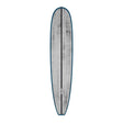 Torq ACT Prepreg The Don Noserider Surfboard, schwarzes Prepreg-Surfboard mit goldenem Streifen, Seitenansicht