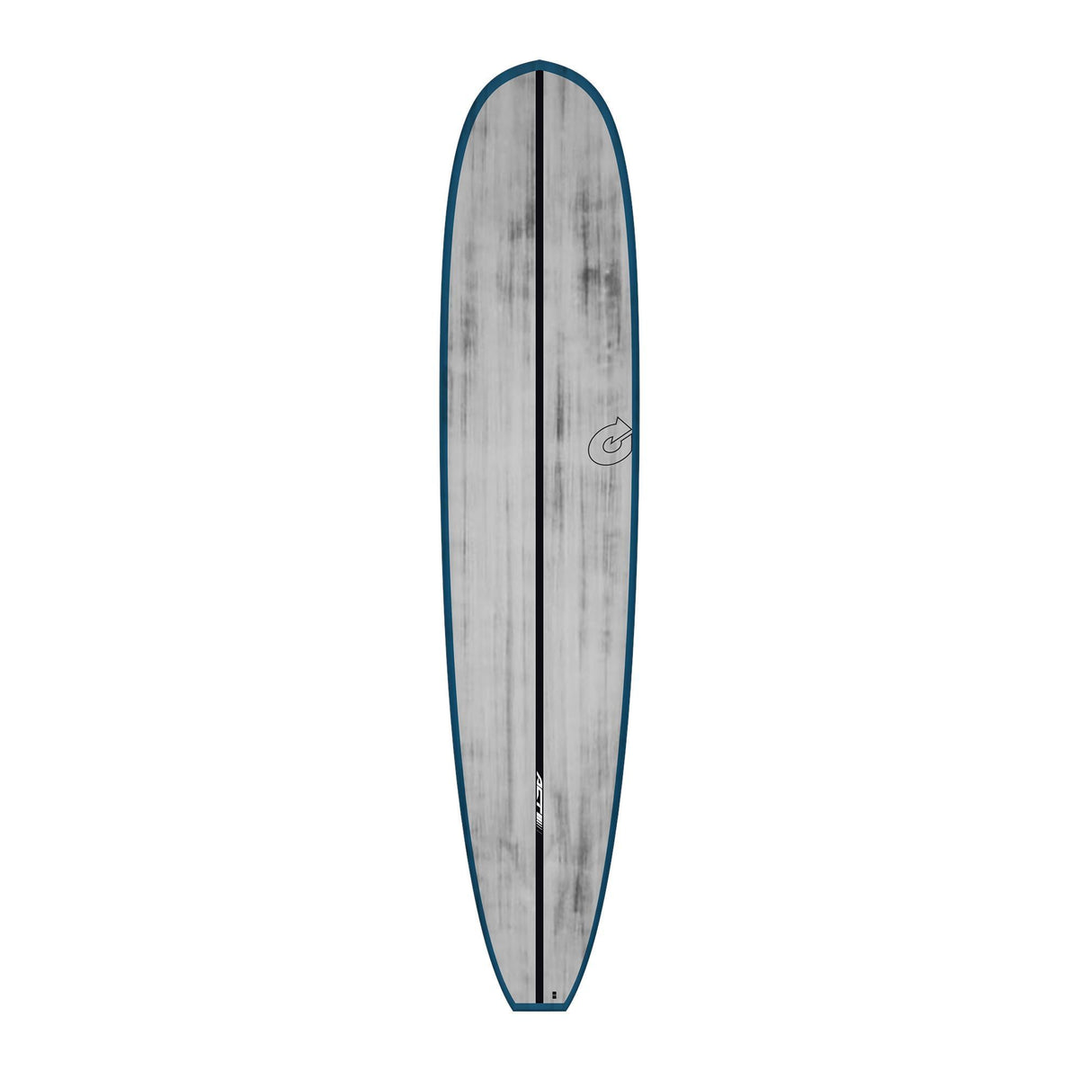 Torq ACT Prepreg The Don Noserider Surfboard, grau mit dunkelblauer Kante, Draufsicht