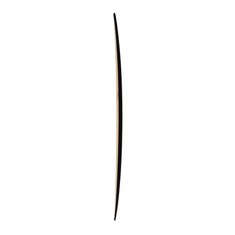 Torq ACT Prepreg The Don Noserider Surfboard, schwarzes Prepreg-Surfboard mit goldenem Streifen, Seitenansicht