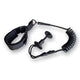 Flood Bodyboard Coiled Leash schwarz mit Fußmanschette und Spiralkabel, Draufsicht