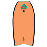 Flood Usurper Bodyboard in Orange mit schwarzen Kanten, Draufsicht