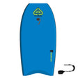 Flood Usurper Bodyboard in Blau-Aqua mit Leash, Draufsicht