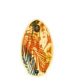 Skimboard SkimOne Palm Beach mit orangem Palmenmuster und Creme-Finish, Draufsicht