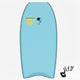 Wave Power Bodyboard Woop in Hellblau mit Logo, Draufsicht