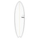 Torq TET MOD Fun & Fish Surfboard, weiß mit grauem Rail, Fischform, Draufsicht