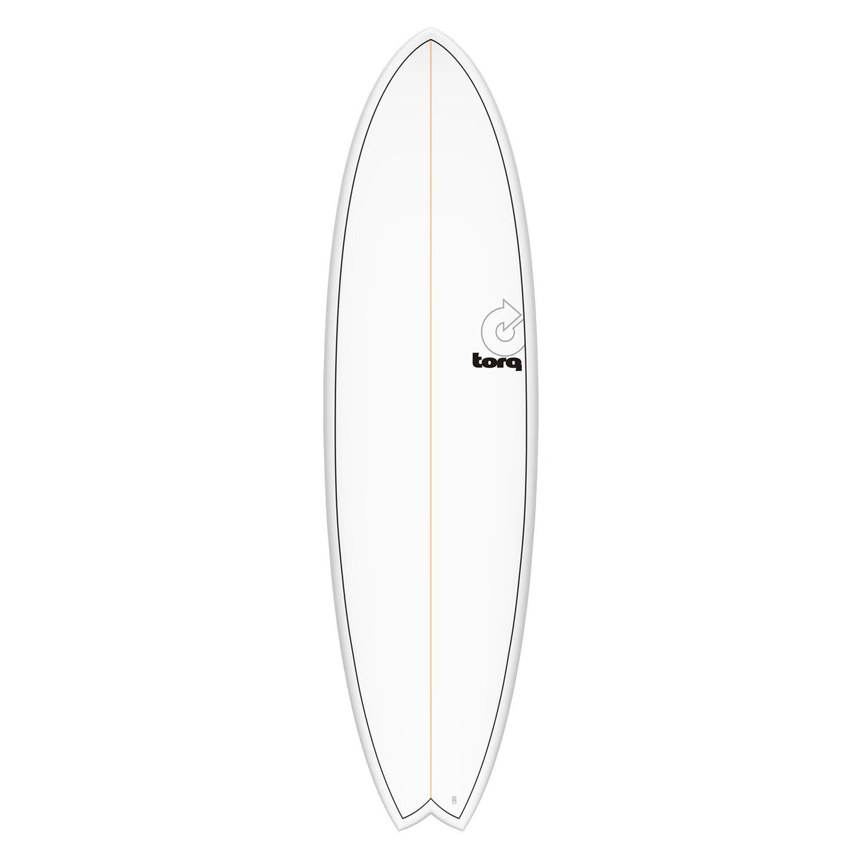 Torq TET MOD Fun & Fish Surfboard, weiß mit beigem Streifen, Draufsicht