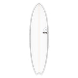 Torq TET MOD Fun & Fish Surfboard, weiß mit beigem Streifen, Draufsicht