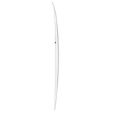 Torq TET MOD Fun & Fish Surfboard, weiß, Seitenansicht des schlanken Designs mit geschwungener Form
