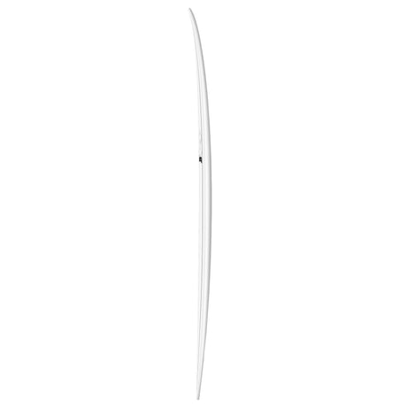 Torq TET MOD Fun & Fish Surfboard weiß, längliches Design mit schlankem Profil, Seitenansicht