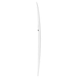 Torq TET V+ MOD Fun Surfboard, weiß, Seitenansicht, schlankes Design mit markanter Kurve