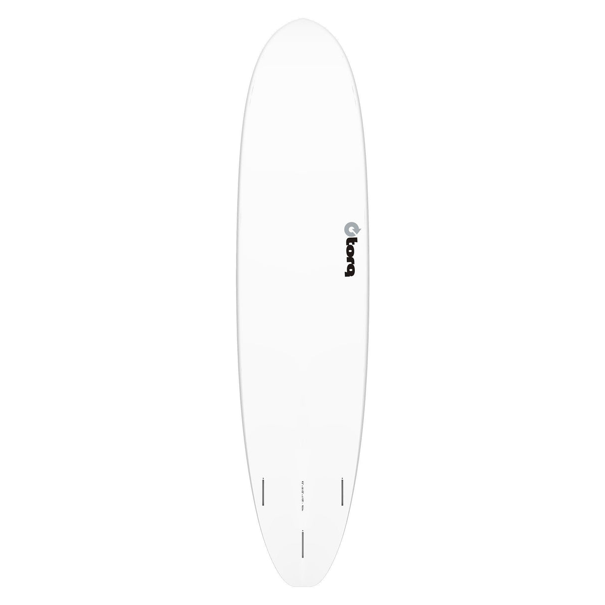 Torq TET V+ MOD Fun Surfboard in Weiß, Draufsicht, ovales Design mit Torq-Logo