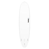 Torq TET V+ MOD Fun Surfboard in Weiß, Draufsicht, ovales Design mit Torq-Logo