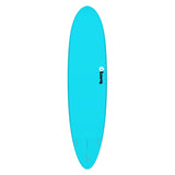 Torq TET MOD Fun & Fish Surfboard in Türkis, Draufsicht auf das längliche Deck mit abgerundeter Spitze und Logo