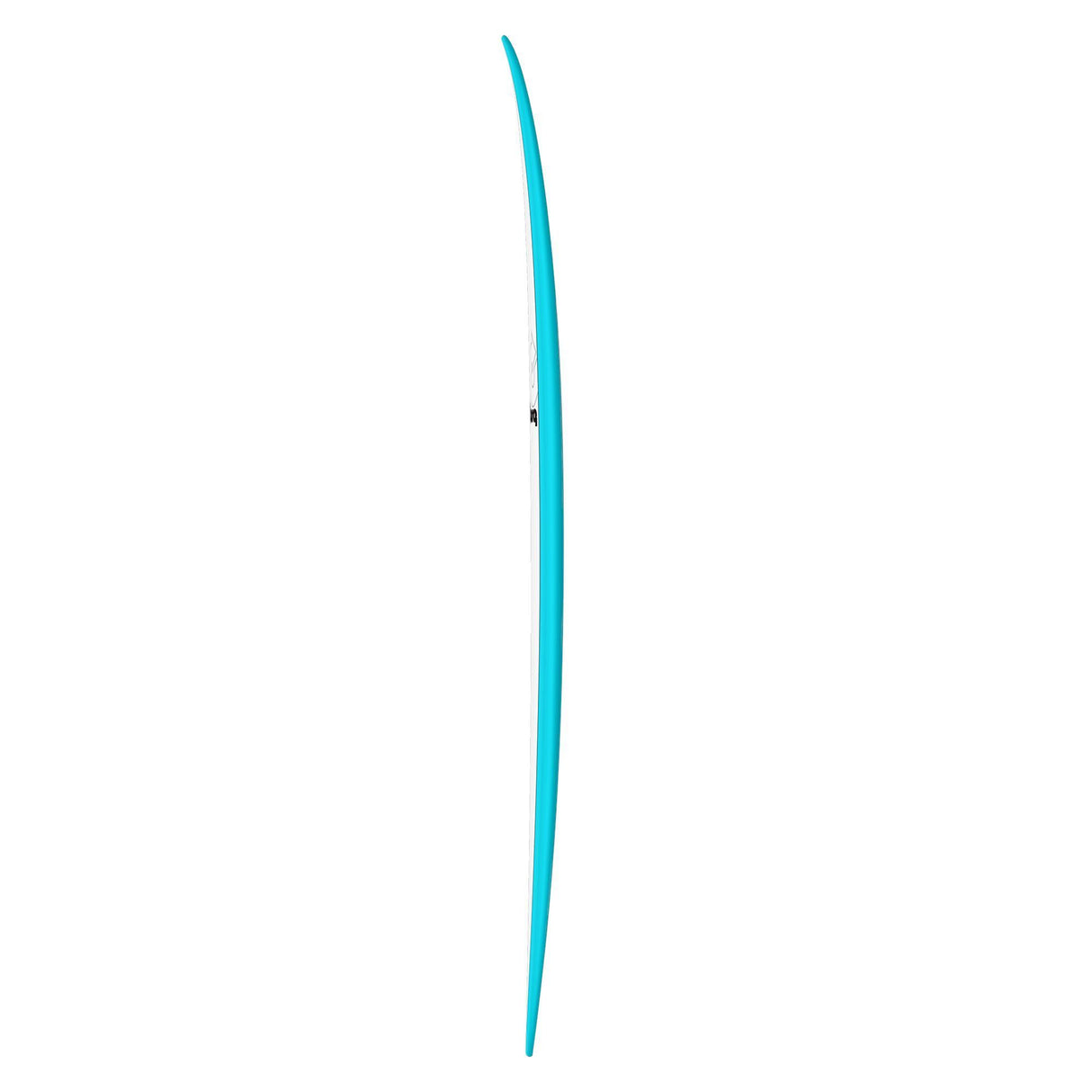 Torq TET MOD Fun & Fish Surfboard in Türkis, Seitenansicht des schlanken Shortboards mit modernem Design