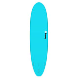 Torq TET V+ MOD Fun Surfboard in Türkis, Draufsicht auf das vollständige Board mit abgerundeter Nose und Tail