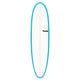 Torq TET V+ MOD Fun Surfboard mit türkisem Rail und cremefarbenem Deck, Frontansicht