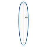 Torq TET Longboard mit blauer Kante und weißem Deck, Draufsicht