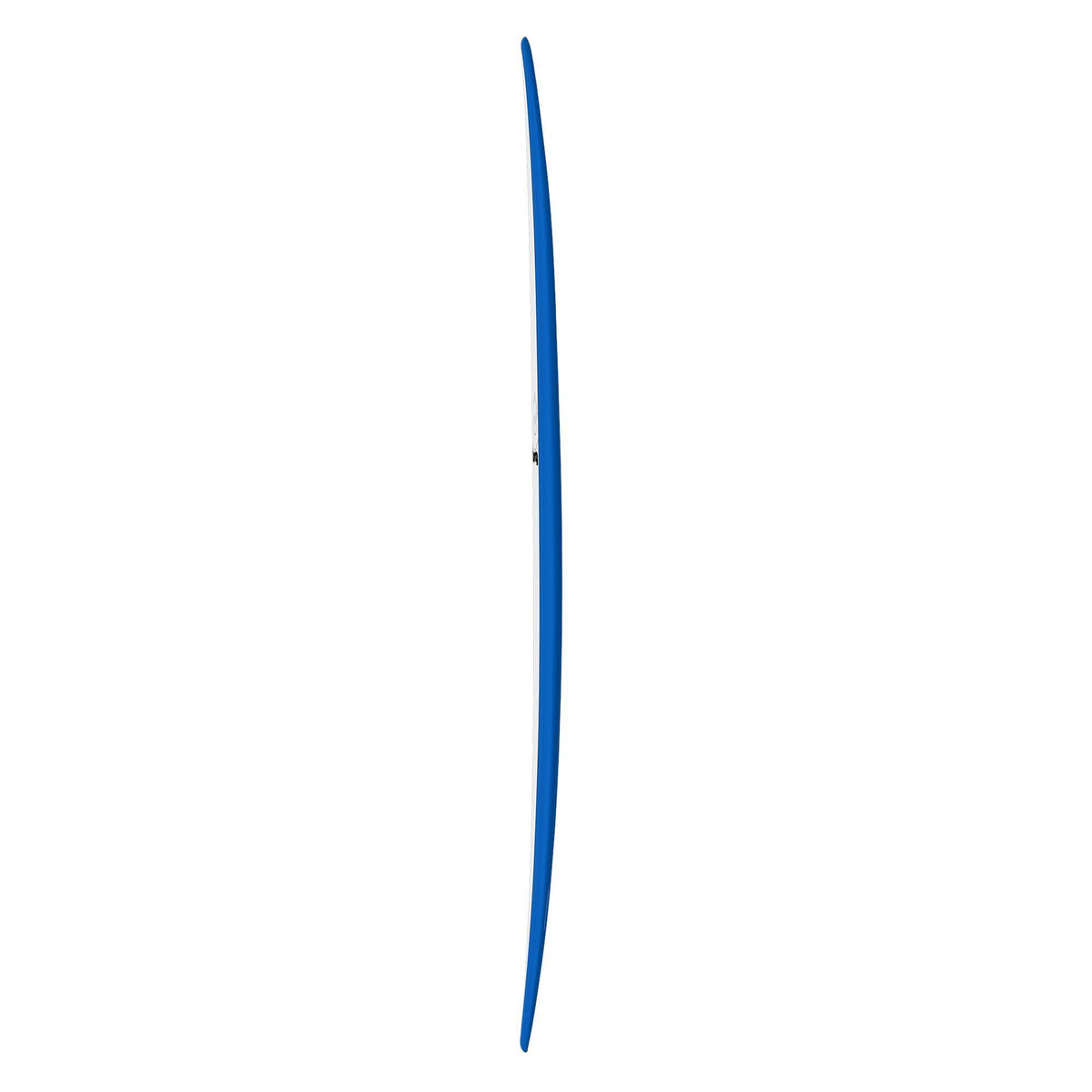 Torq TET Longboard in Blau, Seitenansicht des schlanken Decks mit charakteristischer Form