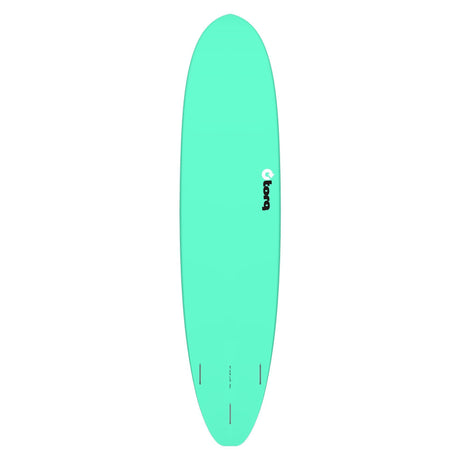 Torq TET V+ MOD Fun Surfboard in Mint, Draufsicht, modernes Design mit schwarzem Logo
